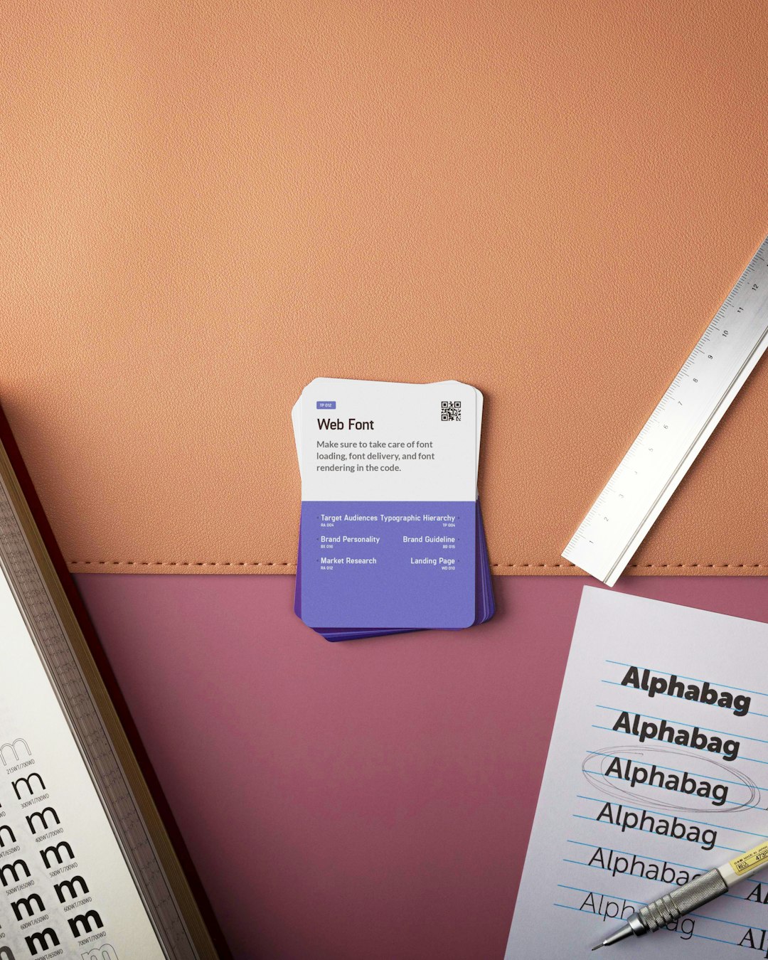 Web font card from the Premium Process Kit of Alphabag Deck. This kit lets you work & charge professionally. Learn more & get yours from our official website via https://bit.ly/3iDlhhH